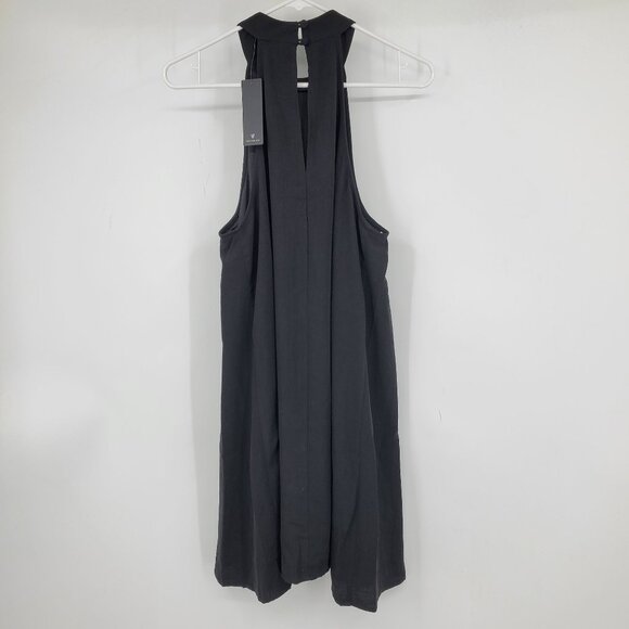 NWT Lulus Black Halter Neck Keyhole Cutout Back Swing Basic Dress Large - Picture 2 of 10